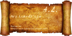 Arz Lukrécia névjegykártya